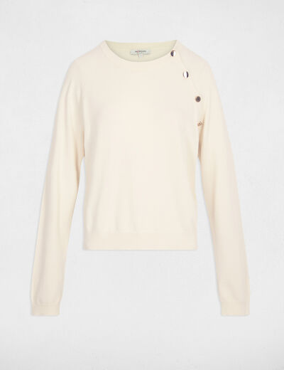 Pull fin ajust&eacute; ivoire femme