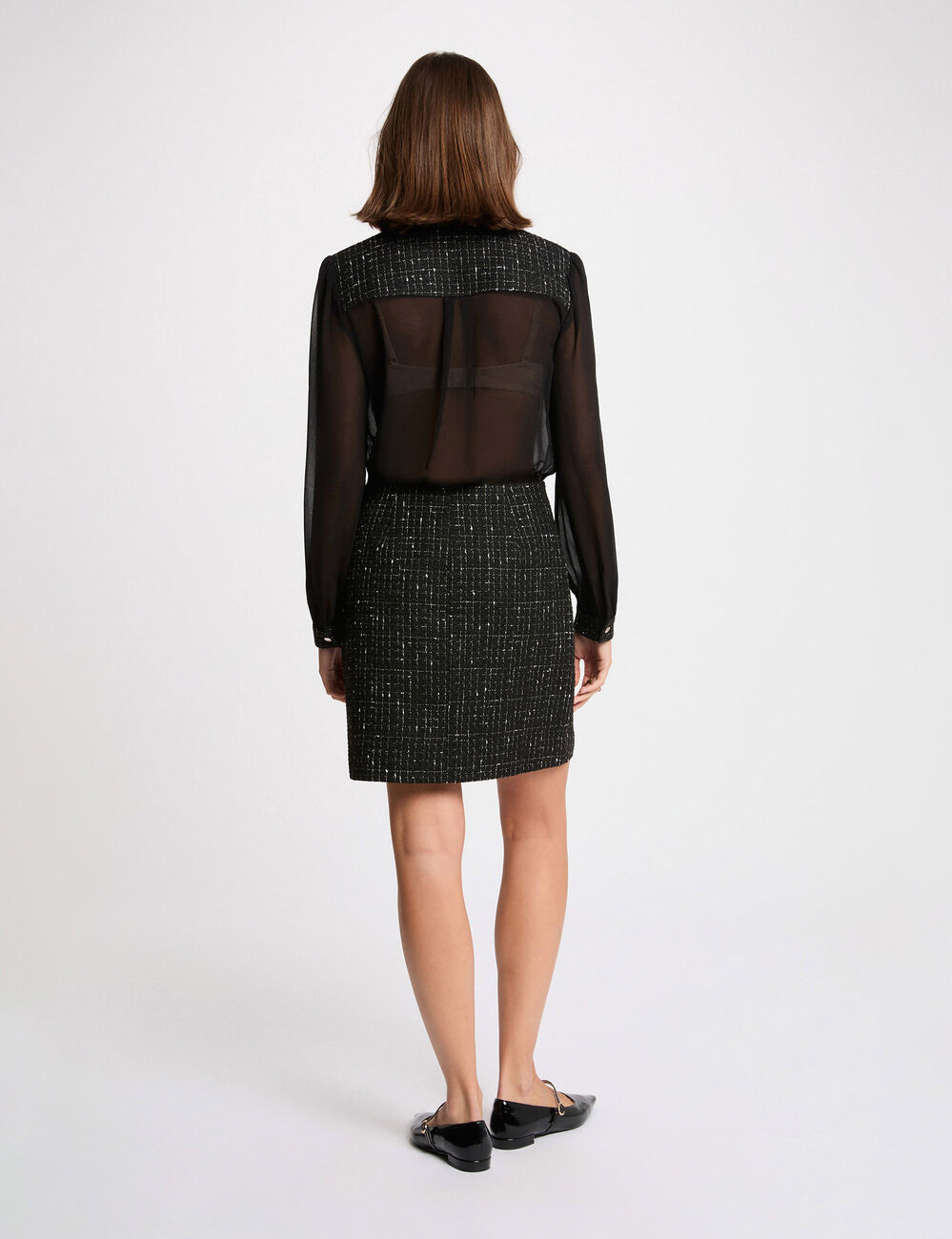 Robe courte bimati&egrave;re noir femme