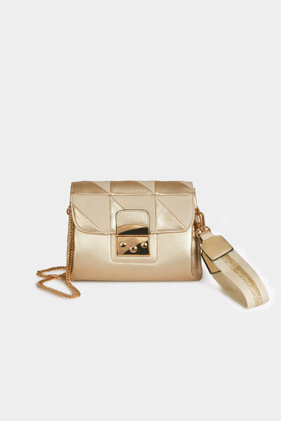 Sac pochette métallisé dore femme