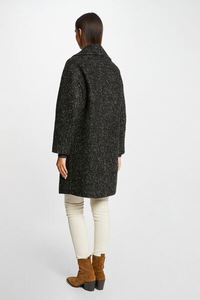 Manteau long oversize gris anthracite femme