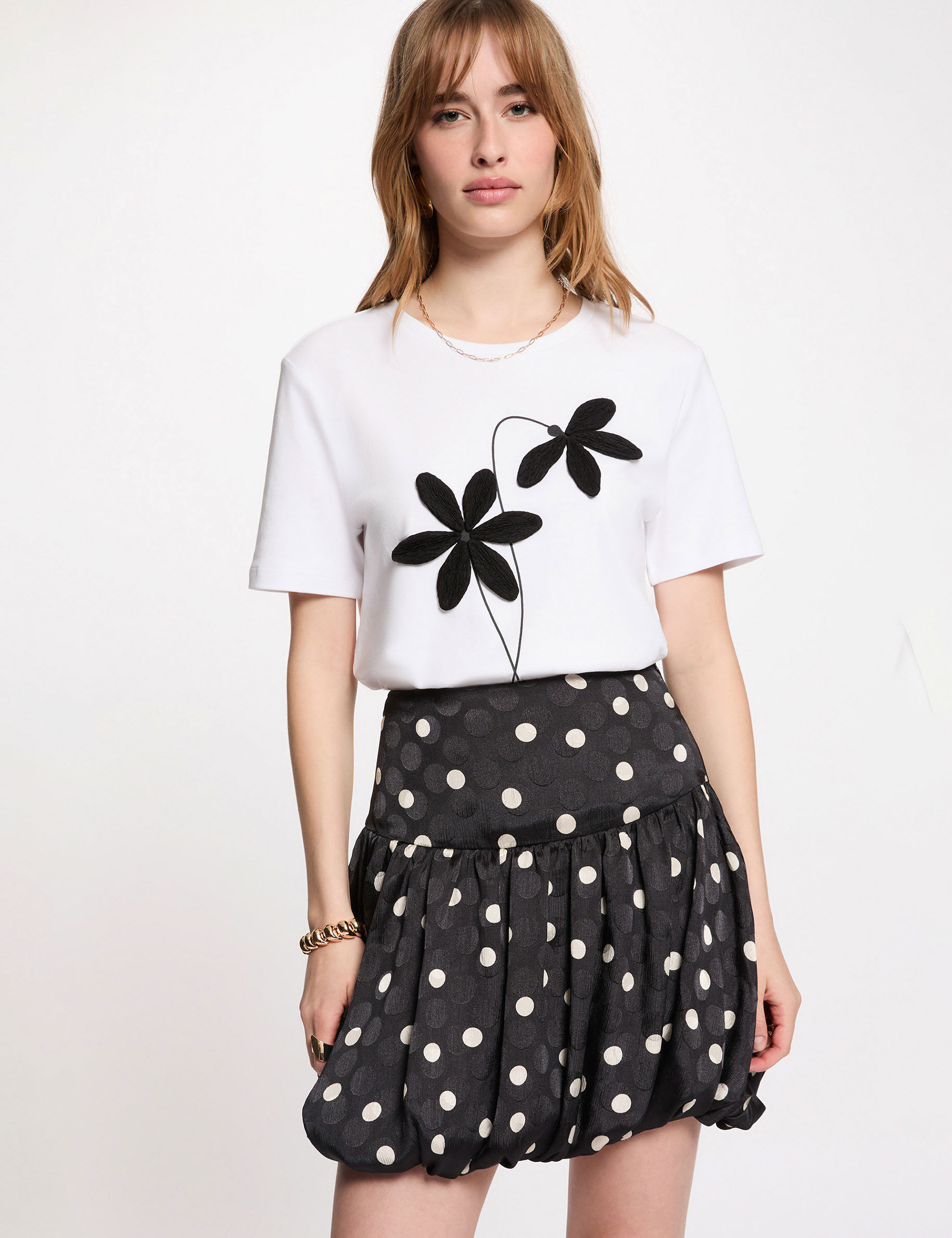 Jupe plissée imprimée femme - vue 1