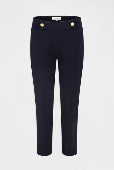 Pantalon tailleur ajusté 7/8ème marine femme