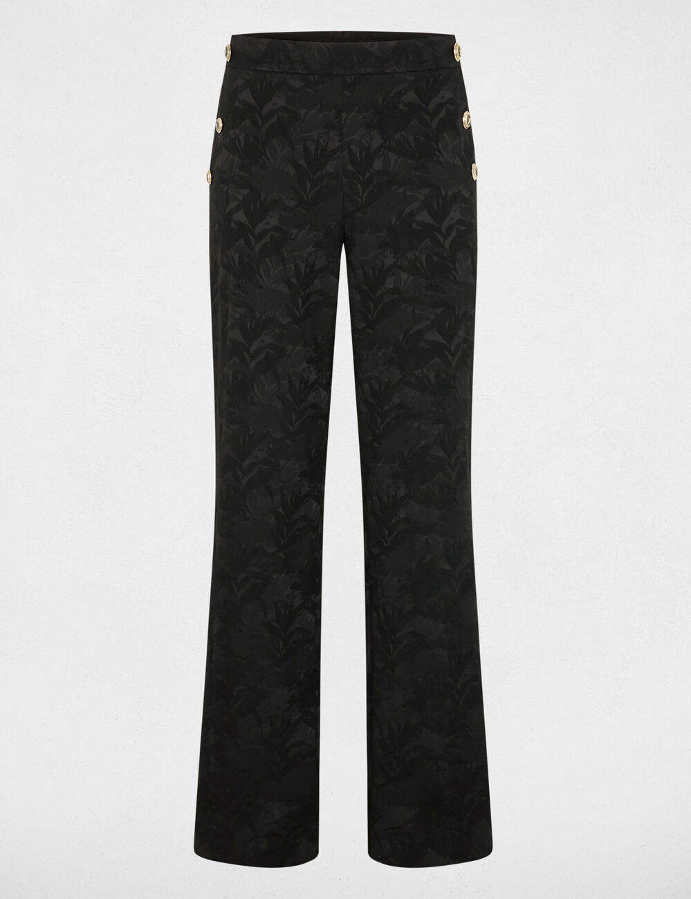 Pantalon slim taille haute noir femme