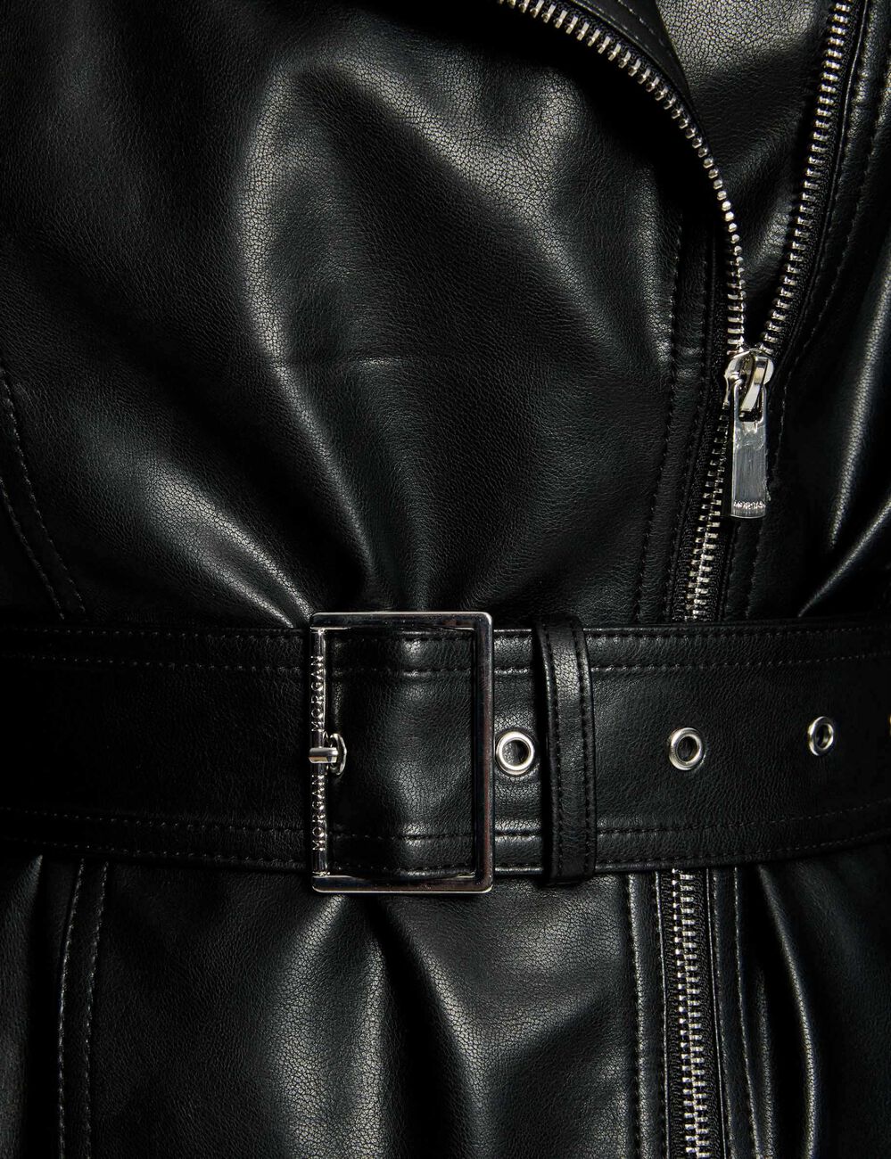 Blouson simili cuir noir femme