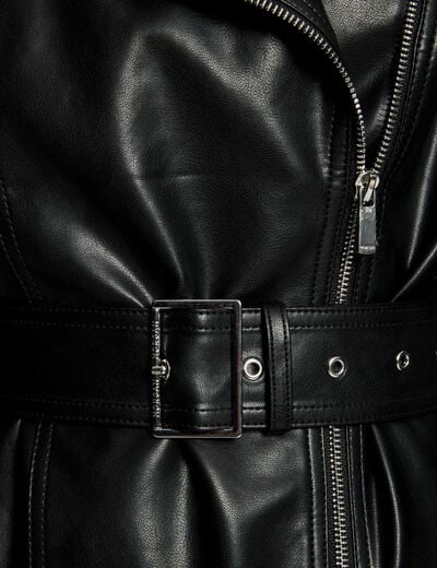 Blouson simili cuir noir femme