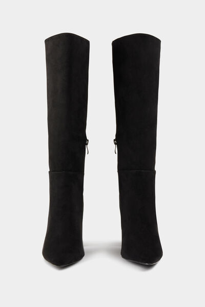 Bottes à talons et bouts pointus noir femme