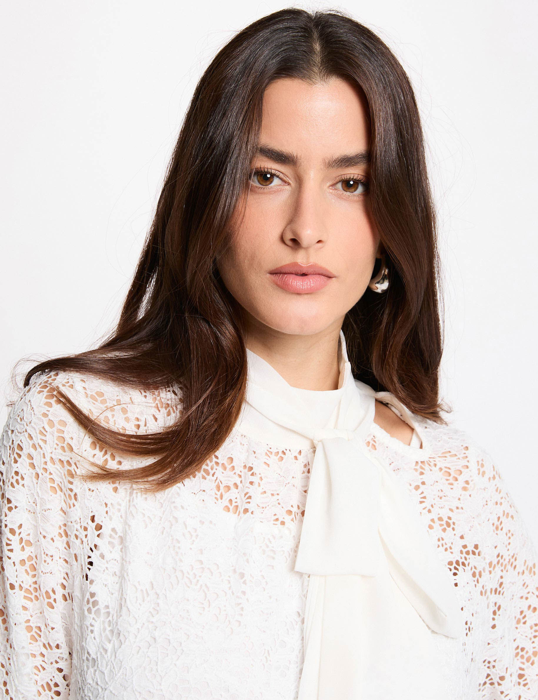 T shirt dentelle lavallière femme