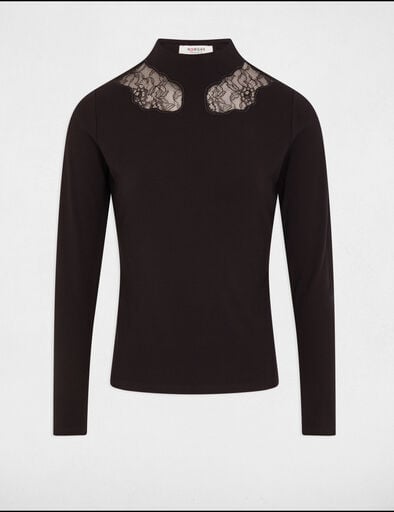t shirt manches longues noir femme T-shirt manches longues noir femme
