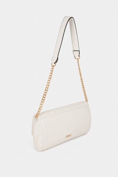 Sac pochette aspect matelassé blanc femme