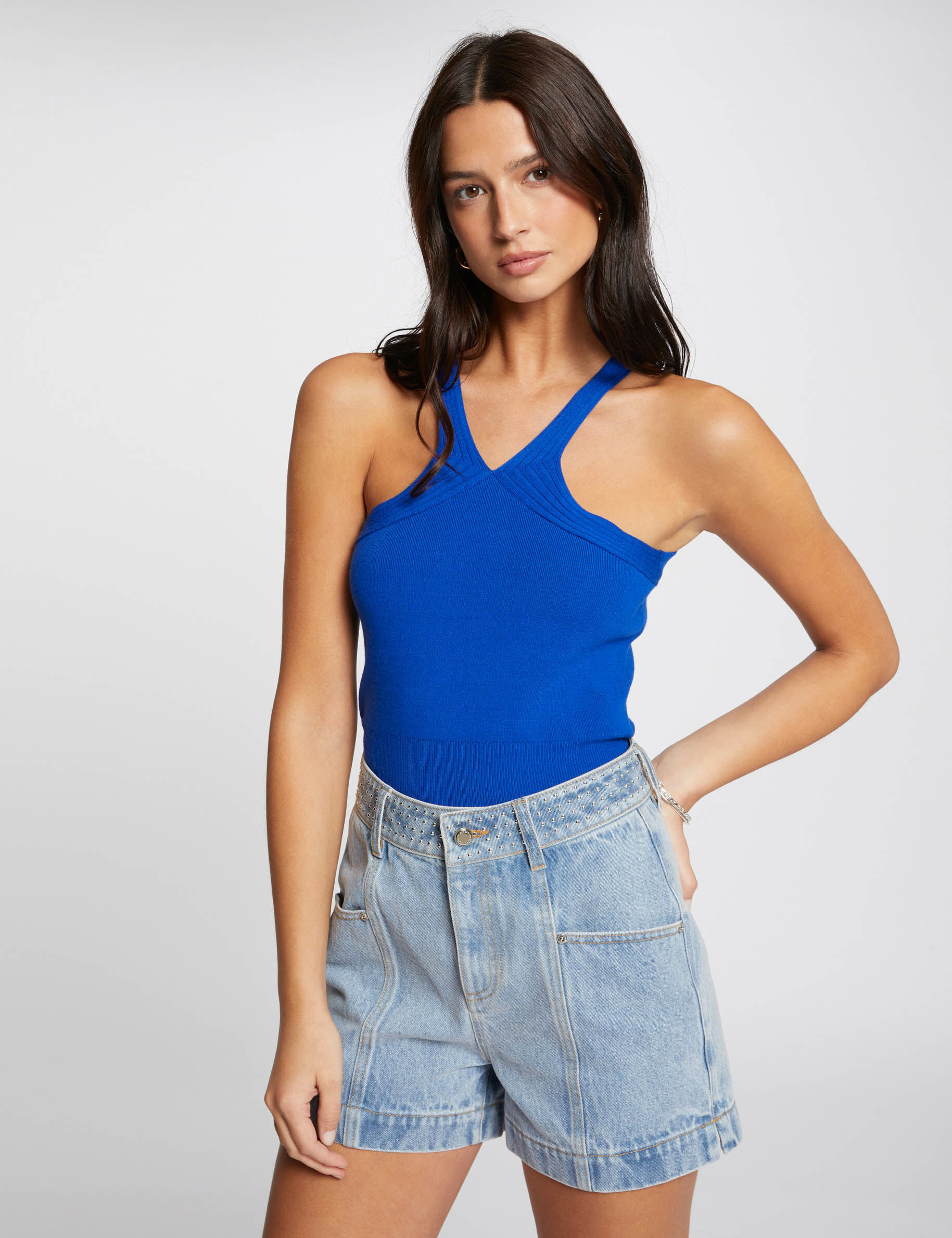 Top en maille à bretelles electrique femme