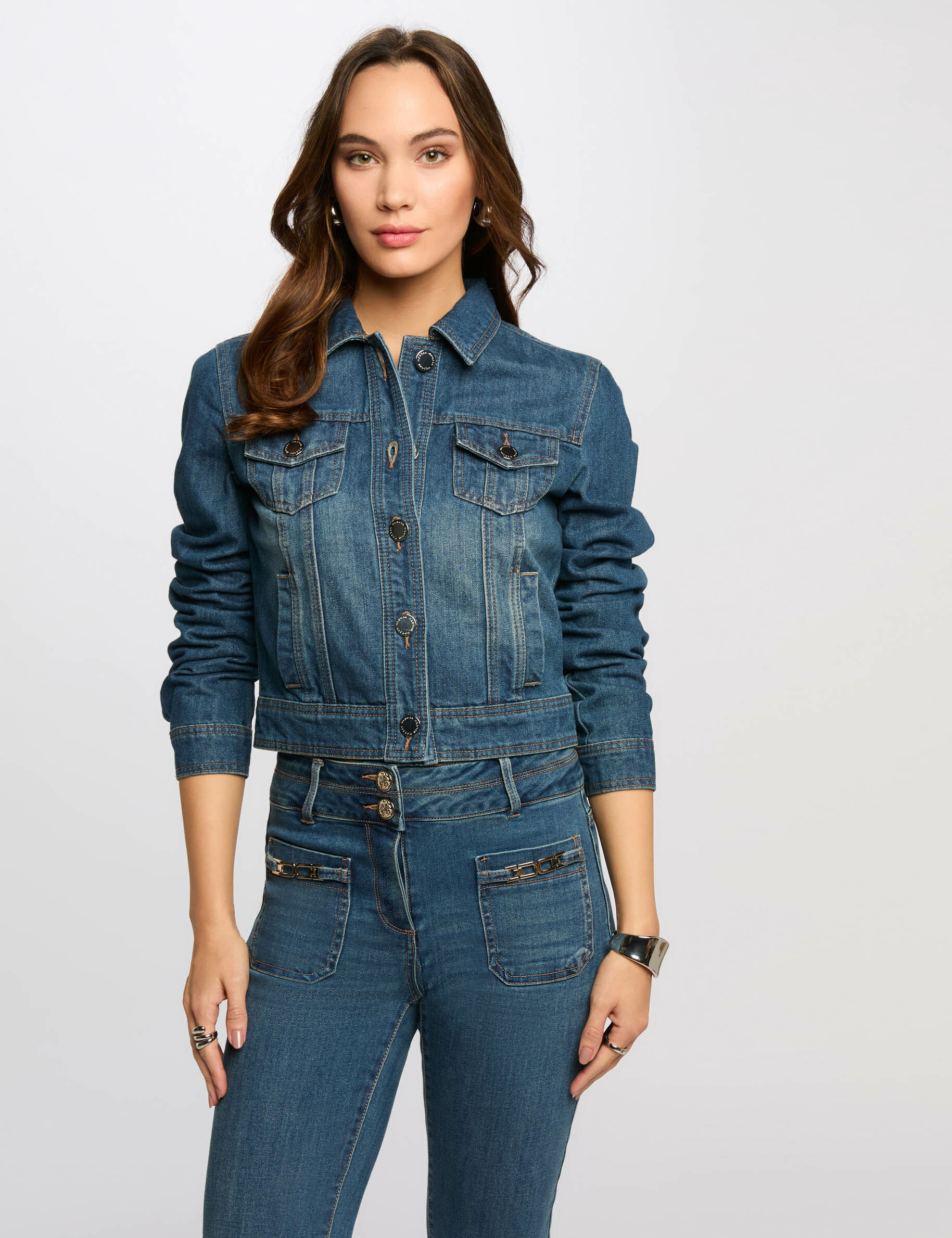 Veste courte en jean - Morgan - Modalova