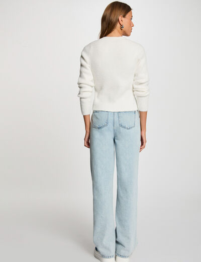 Gilet manches longues blanc femme
