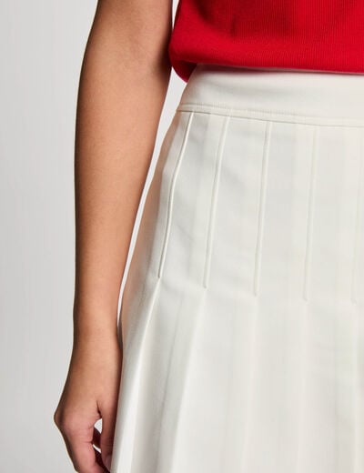 Jupe courte plissée blanc femme