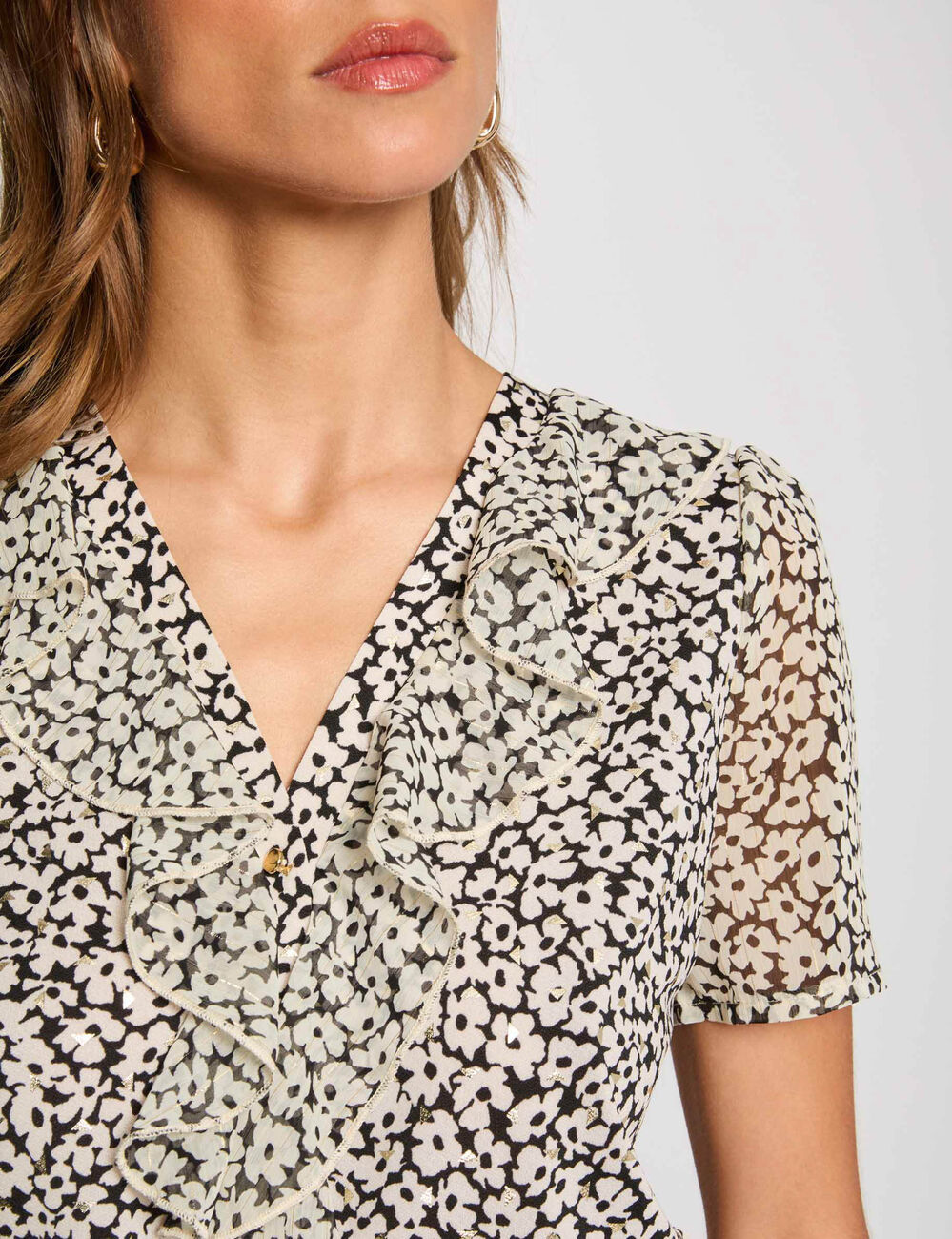 Blouse manches courtes blanc femme