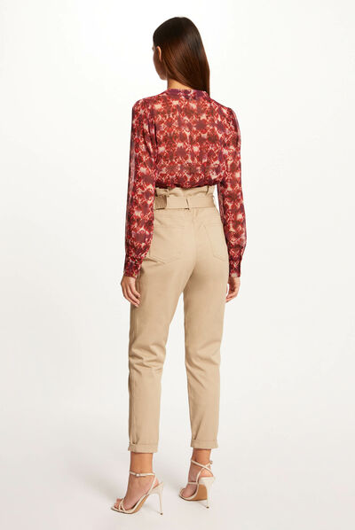 Chemise manches longues imprimé abstrait multico femme