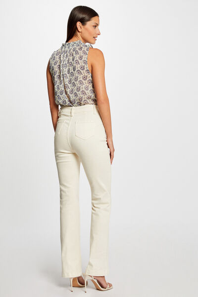 Blouse sans manches imprimé végétal multico femme