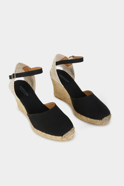 Espadrilles compensées noir femme