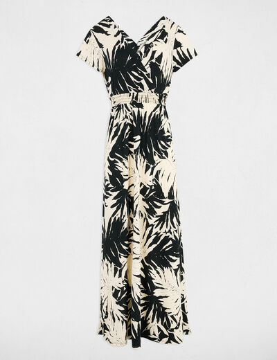 Robe longue droite imprimée multicolore femme