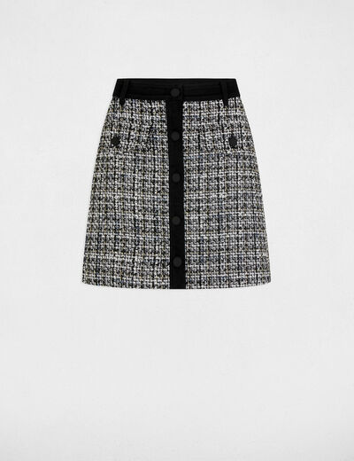 Jupe courte tweed multico femme