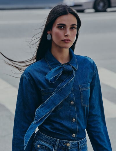 Chemise jean lavalli&egrave;re denim stone femme