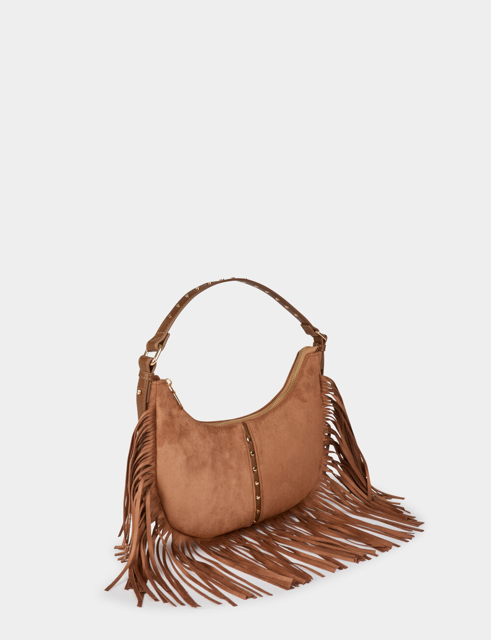 Sac franges su&eacute;dine beige femme