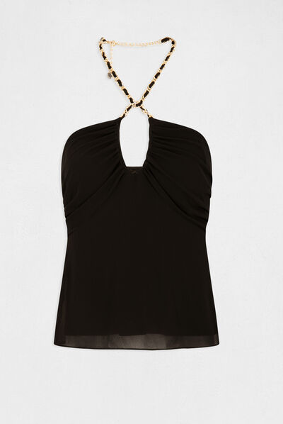 Bustier avec détail chaîne noir femme