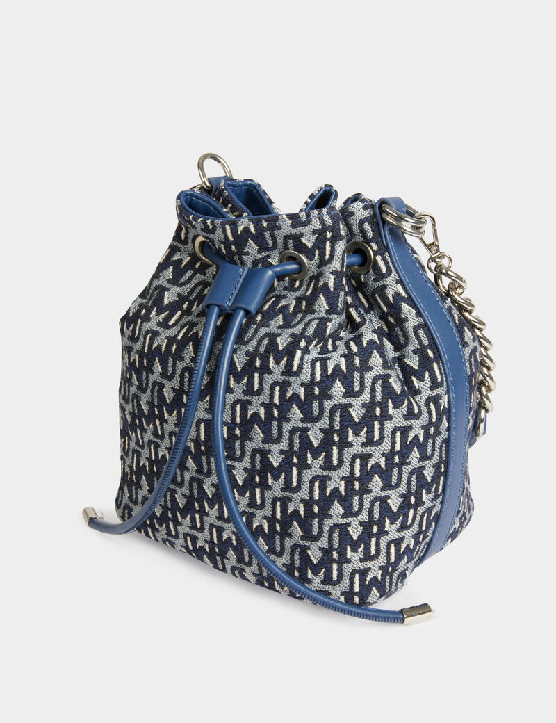 sac seau imprime monogramme denim stone femme Sac seau imprimé monogramme denim stone femme