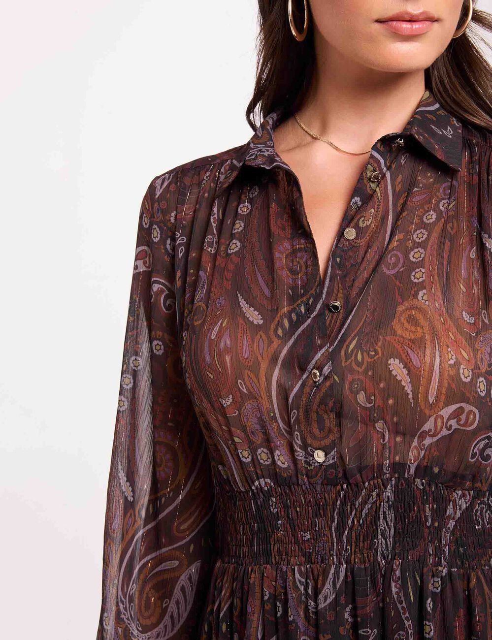Robe longue voile multicolore femme