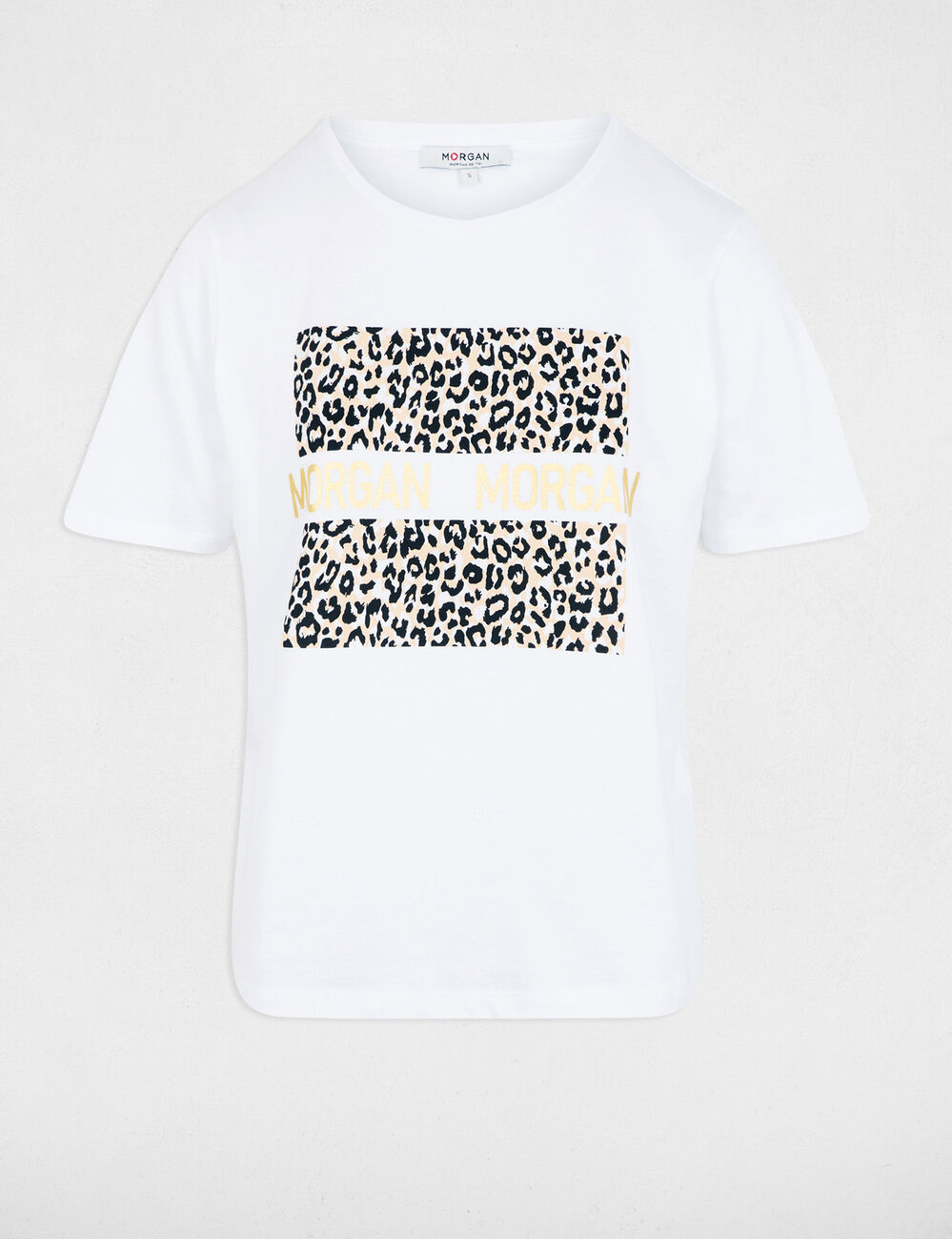 T-shirt col rond blanc femme