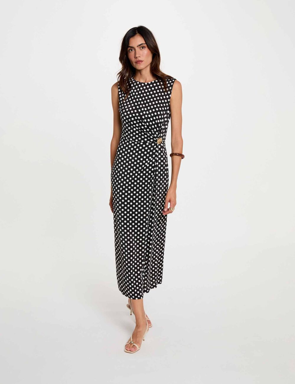 Robe longue sans manches multicolore femme