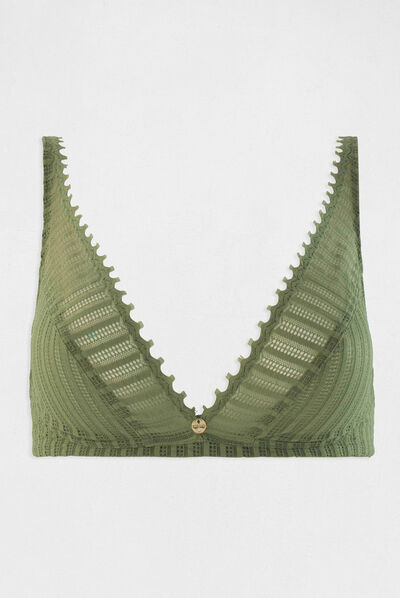 Soutien-gorge souple vert kaki femme