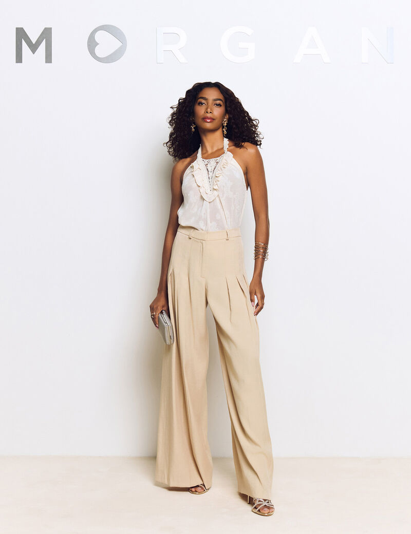 top detail dentelle creme femme Top détail dentelle creme femme
