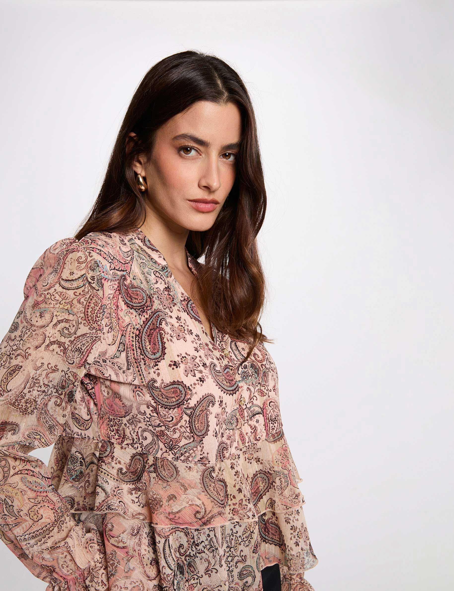 T shirt voile col v femme