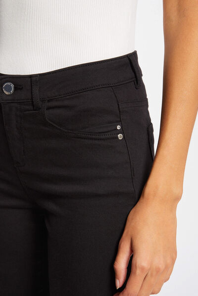 Pantalon slim taille standard noir femme