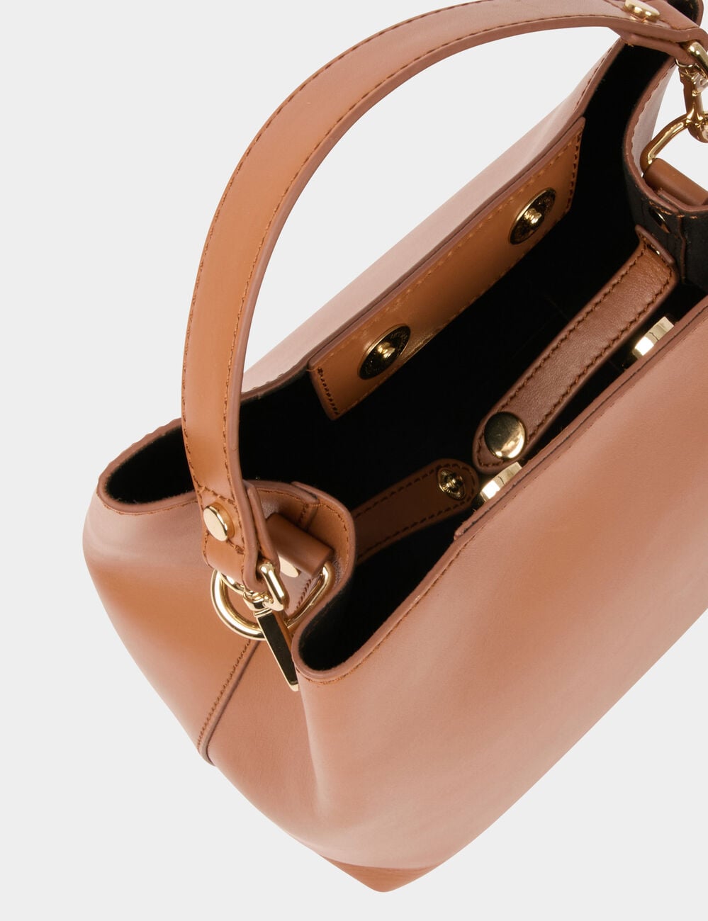 Sac sceau similicuir camel femme