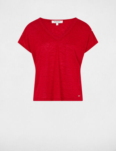 T-shirt manches courtes rouge femme