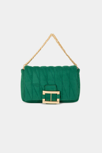 Sac matelassé avec boucle vert femme