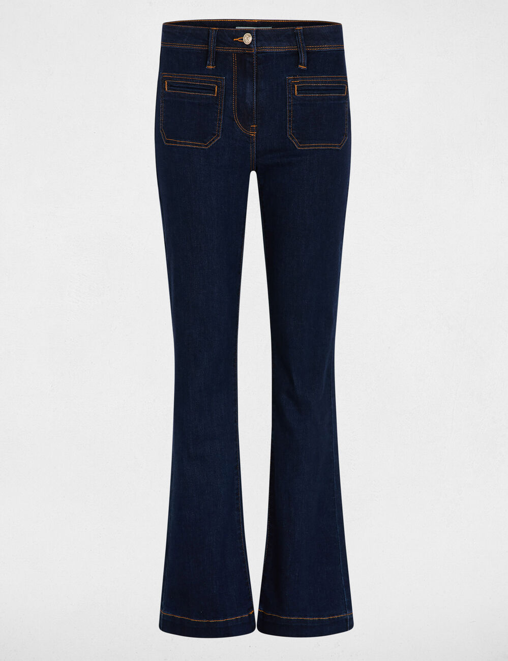 Jean bootcut taille haute denim brut femme