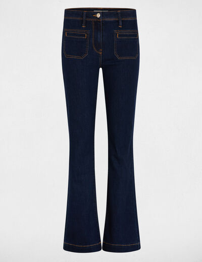 Jean bootcut taille haute denim brut femme