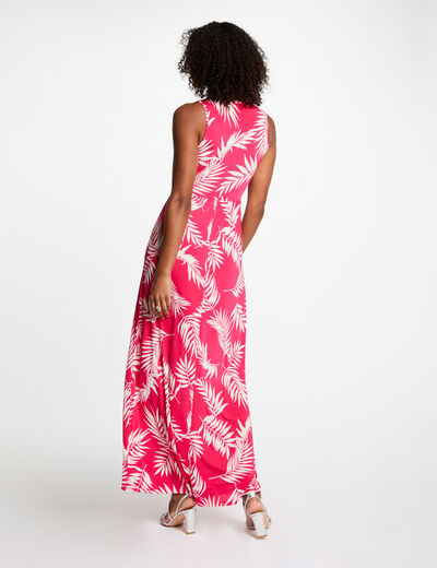 Robe longue droite imprimée multicolore femme