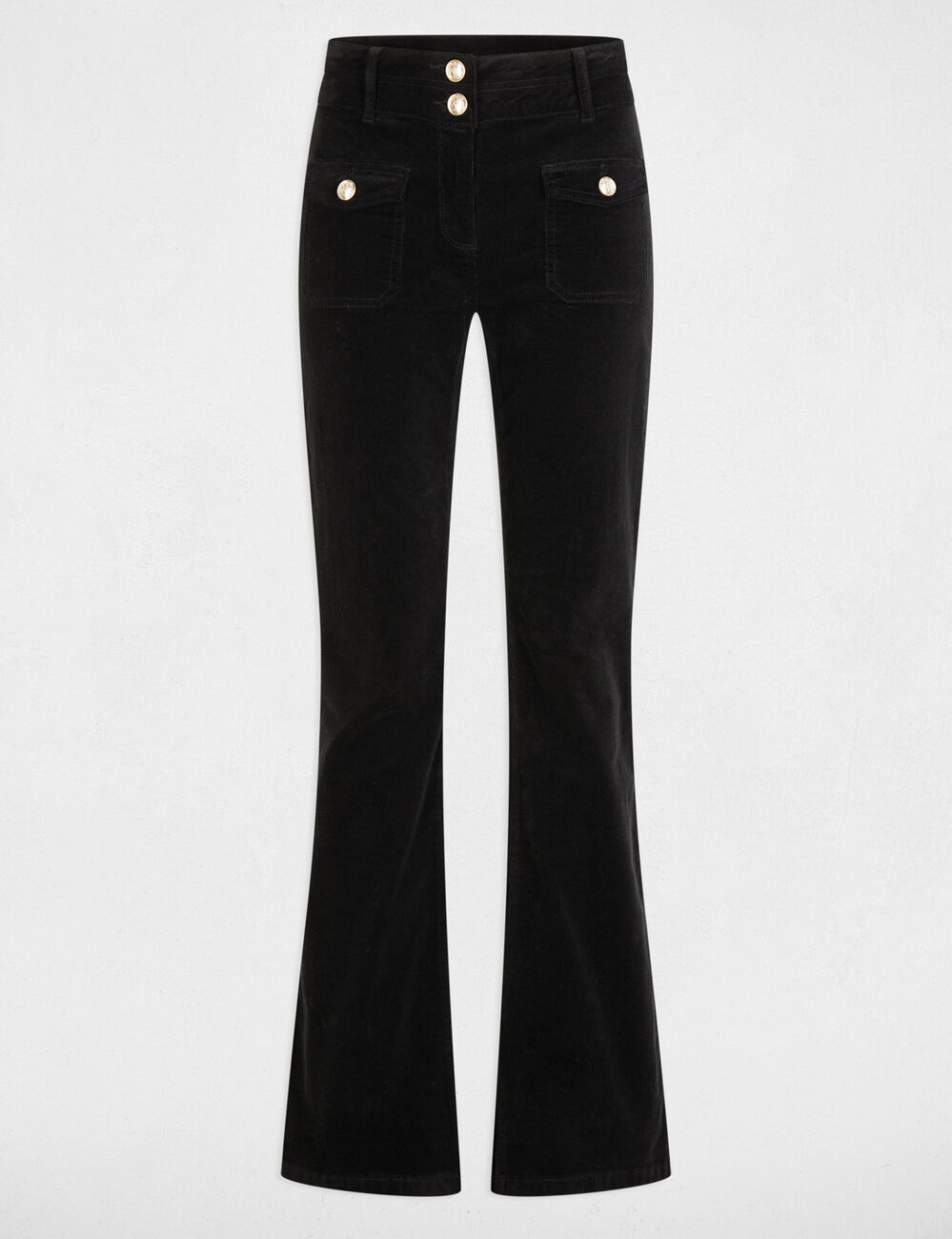 Pantalon ajusté velours noir femme