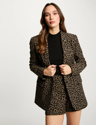 Veste imprimé léopard multicolore femme