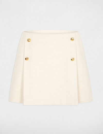 Jupe-short tweed ajust&eacute;e sable femme