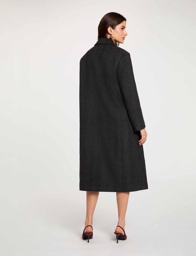Manteau tweed col tailleur multicolore femme