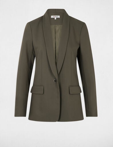 veste courte col chale vert kaki femme Veste courte col châle vert kaki femme