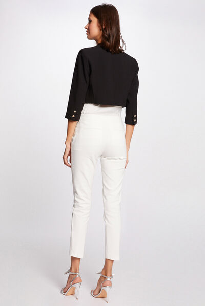 Veste droite manches 3/4 noir femme