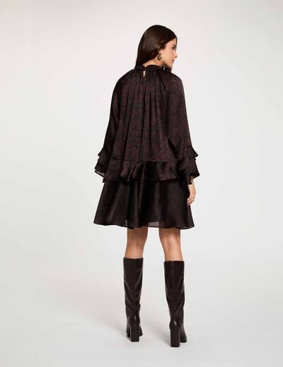 Robe courte col montant multicolore femme
