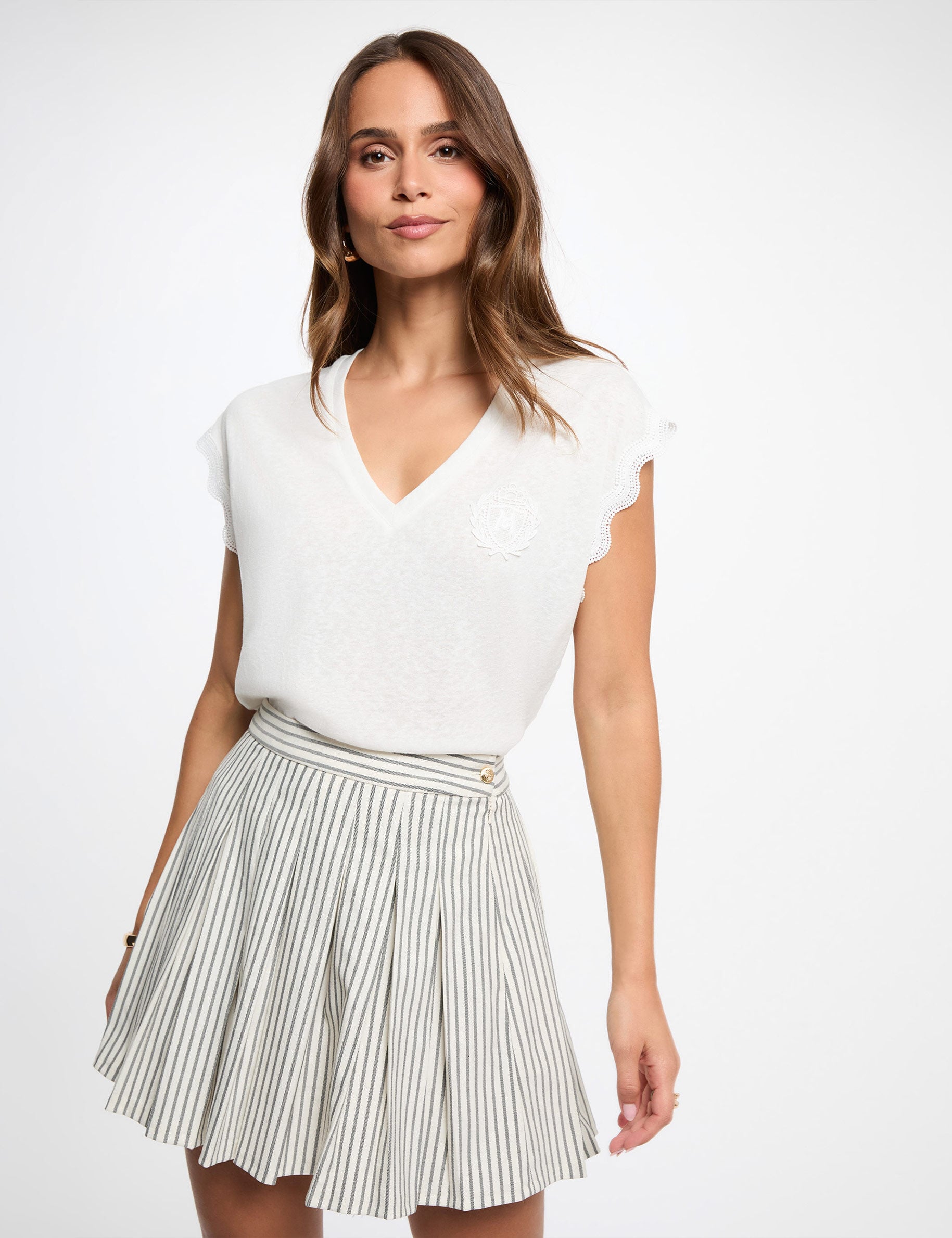 Jupe courte plissée femme
