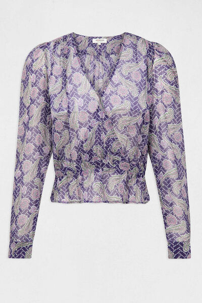 Blouse manches longues imprimée multico femme