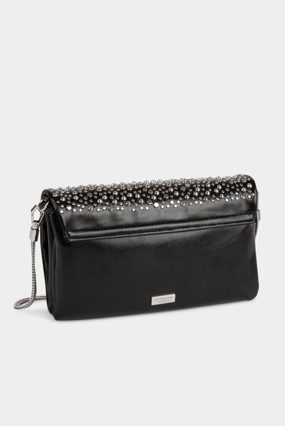 Sac à main avec clous noir femme